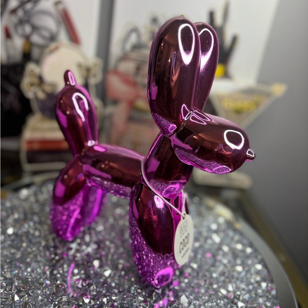 Metallic Pink Balloon Dog Sculpture - Picture 13 of 13